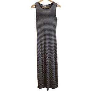Vintage Le Chateau Striped Metallic Bodycon Maxi‎ Dress